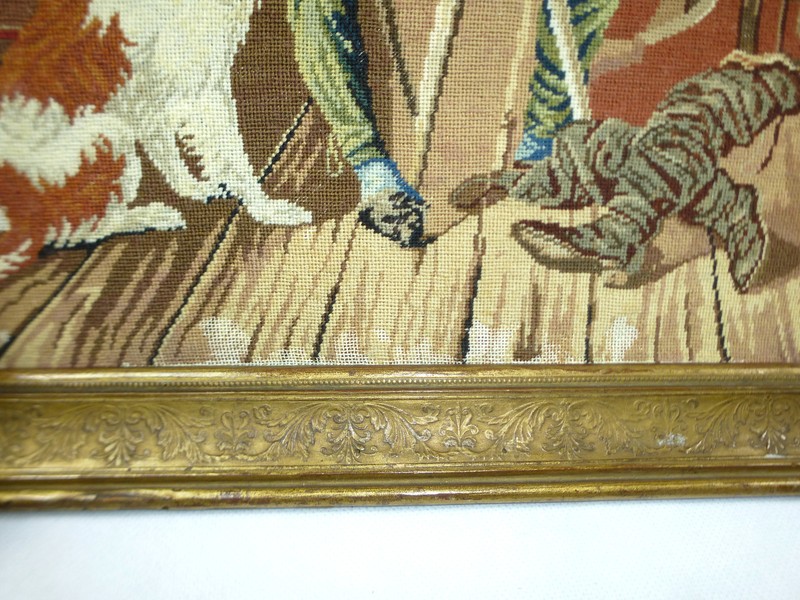 Large Hand-Embroidered Picture in Frame Dated 1843 NK-6963 gallery