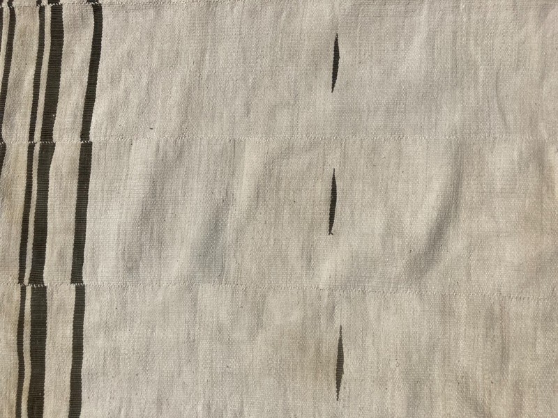 Vintage Handmade Moroccan Tribal Striped Wool Kilim Rug 201x136 cm gallery