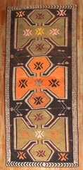 Vintage Decorative Turkish Anatolian Kars Kilim Gallery Size 6’3”x14’8”