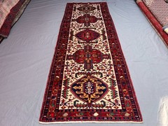 3’8×10’6 Ft Vintage Caucasian Handwoven Wool Geometric Floral Design