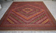 10’4 x 12’5 Hand knotted vintage afghan tribal moshvani rug, Large rare area rug