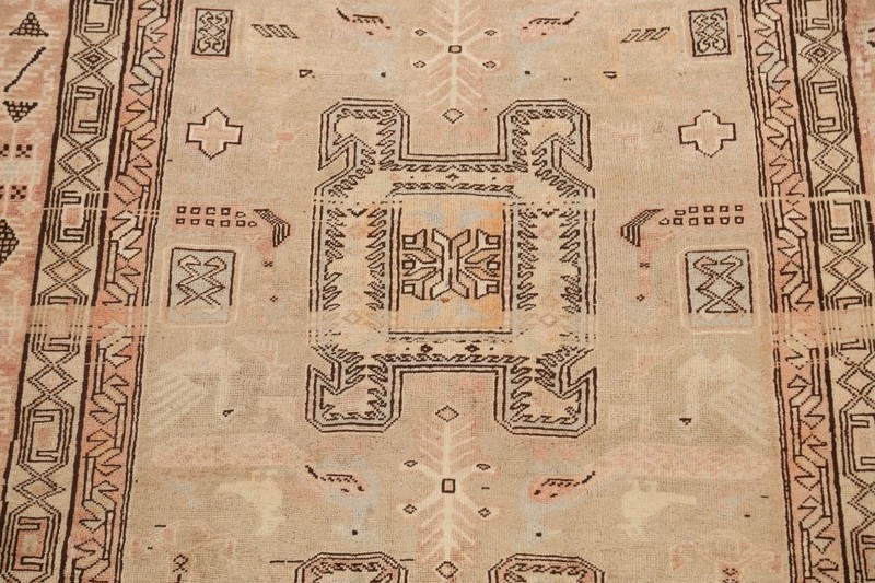 Muted Distressed Vintage 5x10 Geometric Tribal Area Rug Handmade Carpet gallery