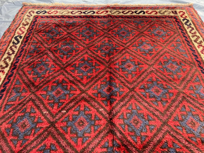 Vintage Afghan Rug 4'2 x 6'4 ft – Hand Knotted Wool Moroccan Style Area Carpet gallery