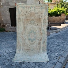 Great Vintage Area Rug 3.28 x 6.39 ft , 3×6 Handmade Wool Rug 100 x 195 cm