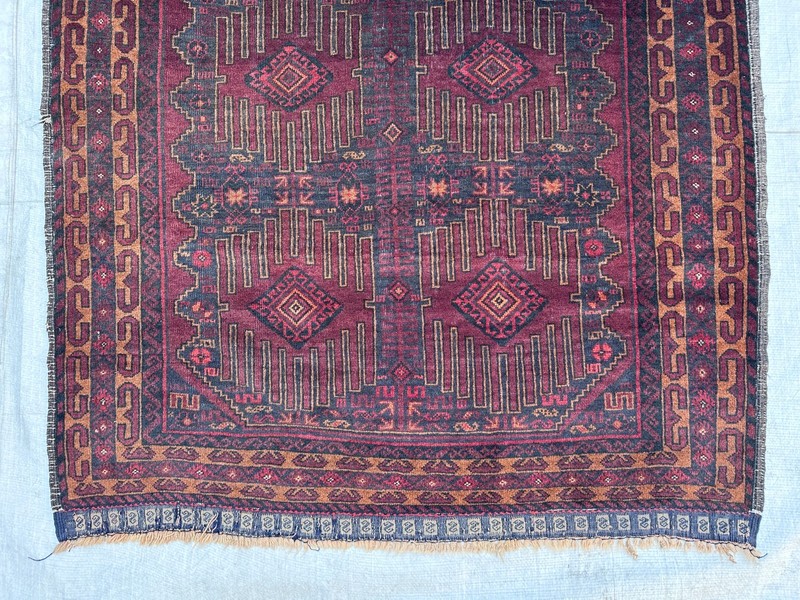 180 X 110 CM Vintage Stunning Belouch Natural Vegetable Dye Qalam dani Carpet gallery
