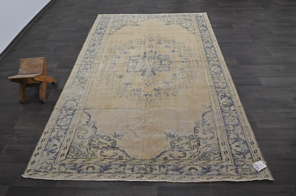 Oushak Turkish Vintage Rug 5x9 Kilim Rug Anatolian Handmade Boho Decor BEIGE