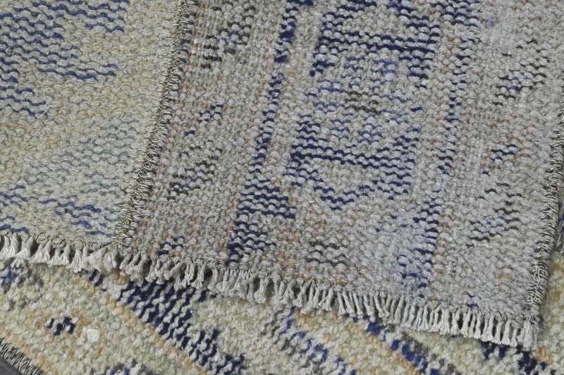Vintage Turkish Runner Rug 2x5ft Wool Anatolian Handmade Hallway Oushak BEIGE gallery