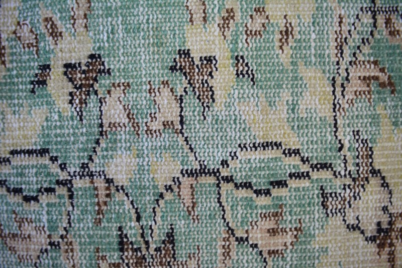 Green Antique Handmade Rug, 1.6x2.7ft, Turkish Floral Rug, Vintage Door Mat, gallery