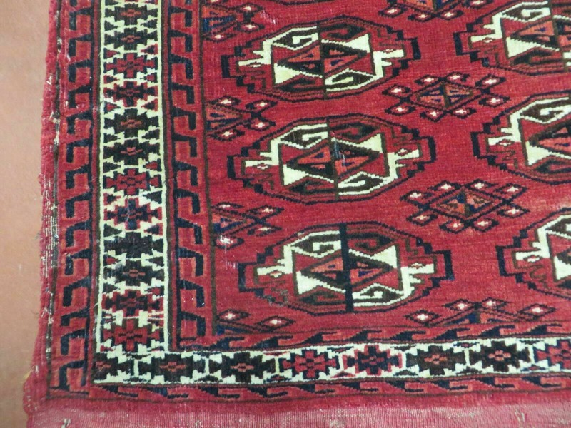 2.5' X 4' Antique Handmade Red Turkoman Tribal Wool Rug Cushion Case Elephant gallery