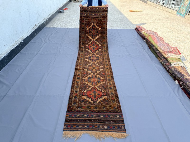 Antique Afghan Baluchi Runner Rug 3x11 Hand Knotted Persian Style Hallway Carpet gallery