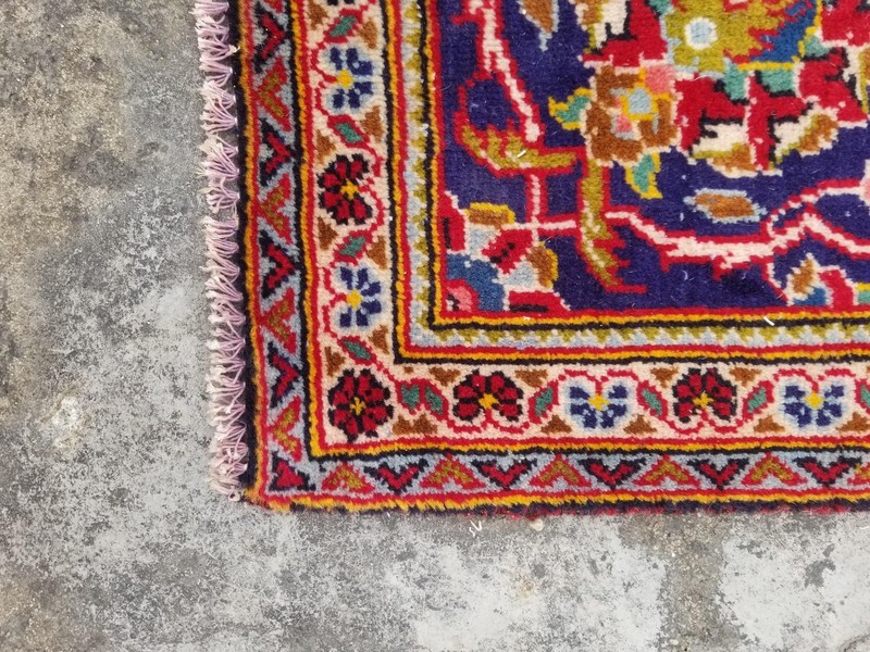 Vintage Traditional Handmade Oriental Wool Multicolor Rug 343 x 236 cm gallery