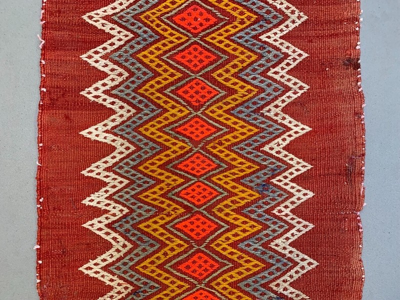 Vintage Turkish Mini Kilim 92x50 cm Wool Small Kelim Runner, shabby Chic gallery