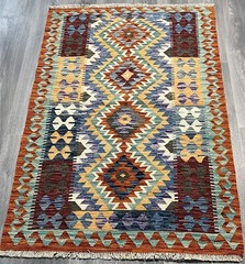 Vintage Kilim Traditional Hand Made Oriental Wool Kilim 5ftx3.2ft 159cmx107cm