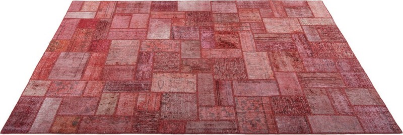 Patchwork 306x202 cm Hand-Knotted Vintage Oriental Carpet Rug Red gallery