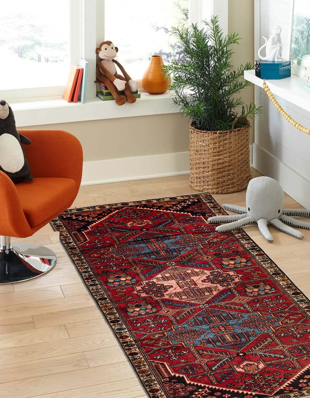 3'11" x 9'11" Vintage Hand-knotted Runner Rug Traditional Oriental Wool Carpet gallery
