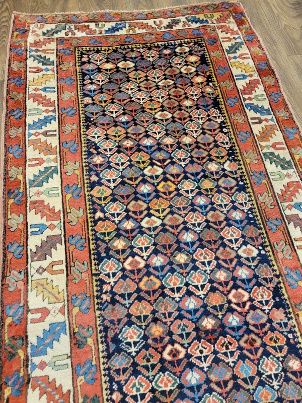 Decorative Hand Knotted Antique Caucasian Runner 100%wool Size 3ft4" X10ft 6" gallery
