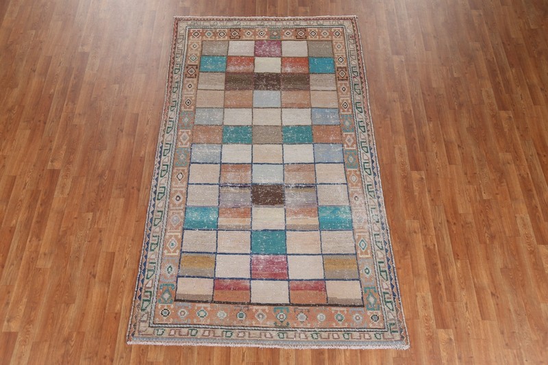 Antique Gabbeh Checked Traditional Area Rug 5x8 Wool Hand-knotted Foyer Carpet gallery