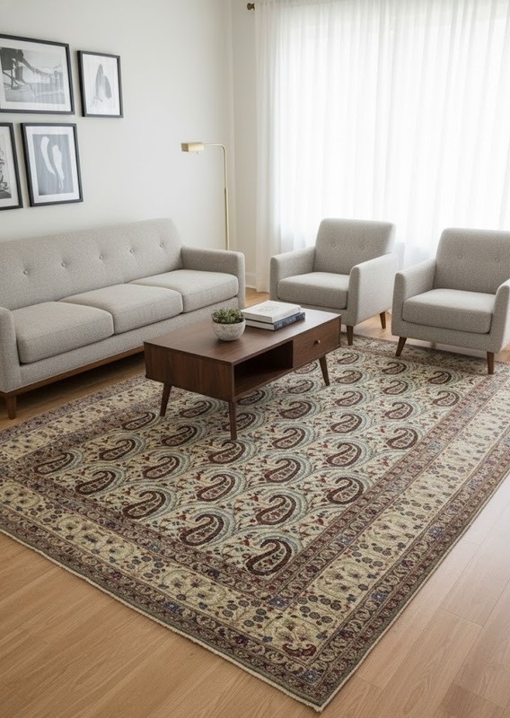 Handmade Semi-Antique Oriental Rug Carpet Allover Floral Paisley Pattern 7X11 ft gallery