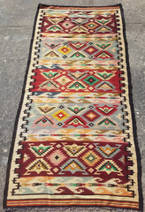 Vintage Handmade Traditional Beautiful Afghani Kilim Floor Rug Carpet 187×92 cm