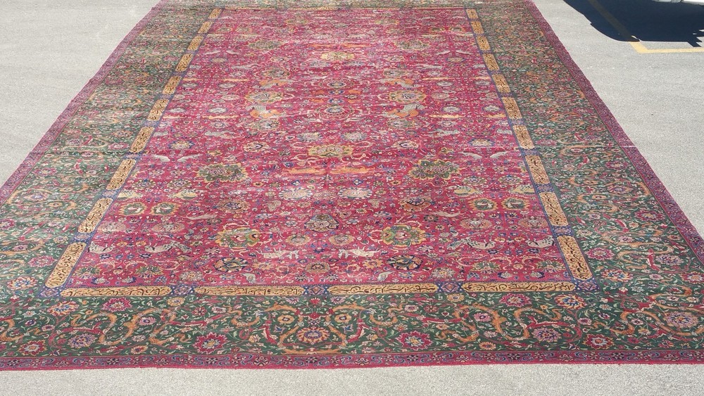 13' x 24'6" 19th Century Indian Agra Oriental Rug, Mansion / Palace Size, HUGE!