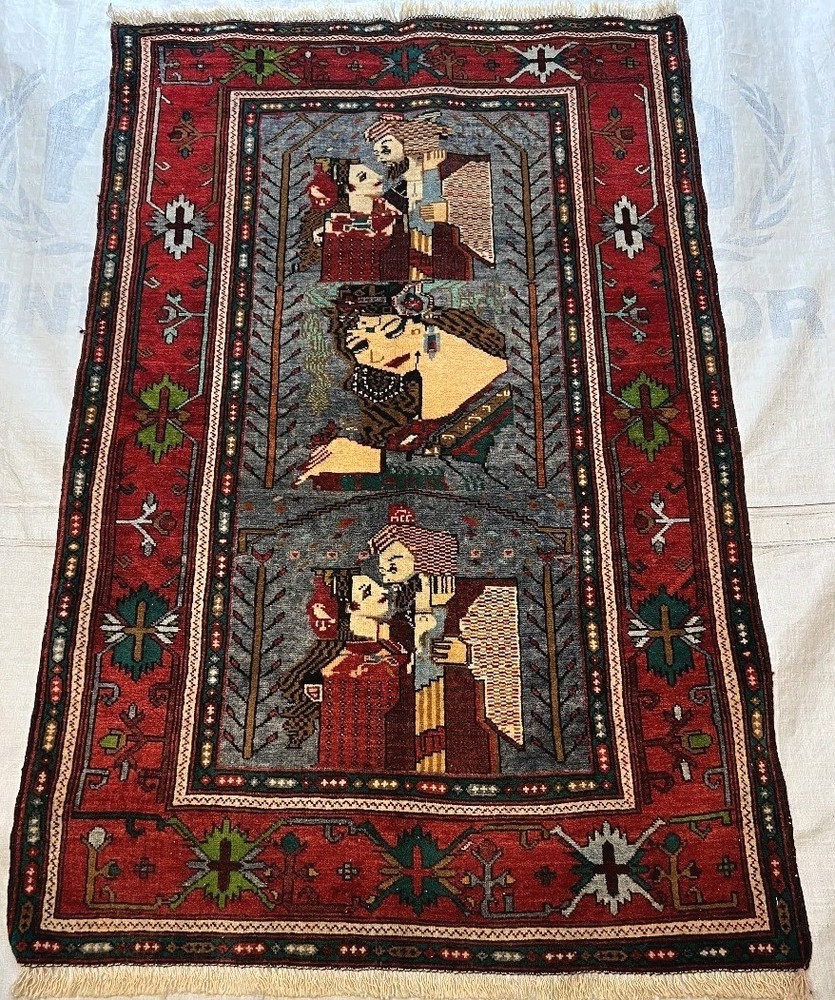 Handmade Afghan amazing rug Great Quality Beauiful design Size 143x100cm