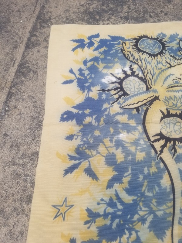Vintage French Needlepoint Floral Handmade Wall hanging Tapestry 105x93 cm gallery