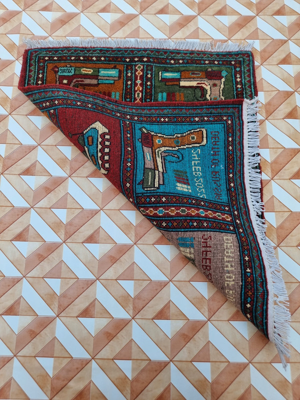Afghan Hand made war Rug knotted Baluchi Wool With Beautiful war Design rug gallery