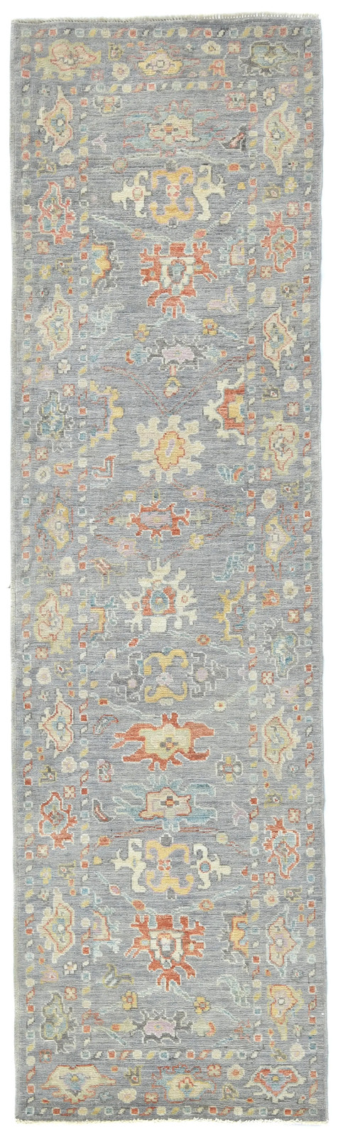 Pakistan Handmade Oushak Oriental Runner Rug Muted Floral Hallway Carpet 3X10 ft gallery