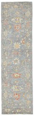 Pakistan Handmade Oushak Oriental Runner Rug Muted Floral Hallway Carpet 3X10 ft
