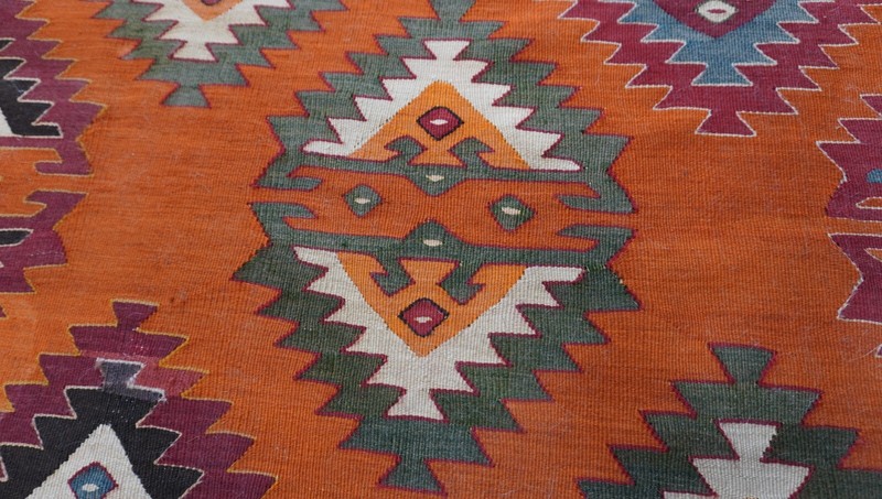 8' x 10' AHTIQUE TURKISH KILIM NAVAJO DESIGN HAND-WOVEN WOOL ORIENTAL RUG gallery
