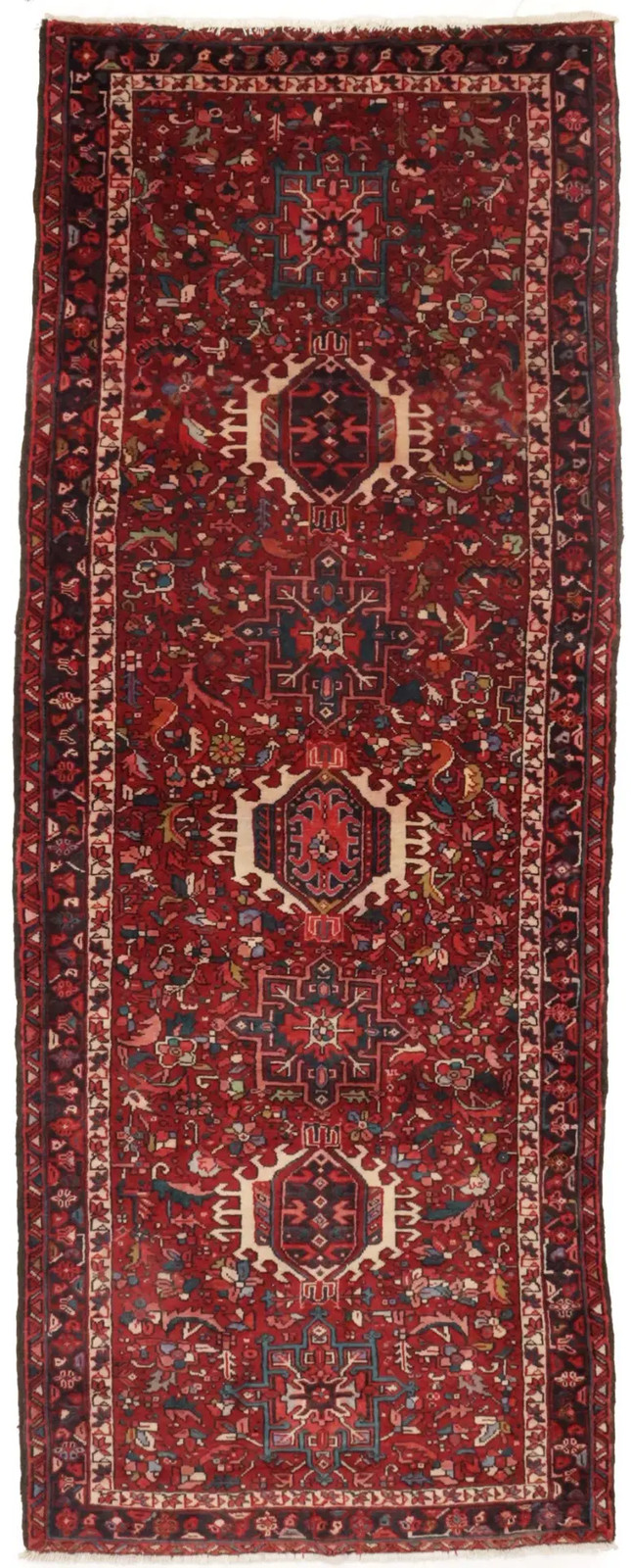 Vintage Karajeh Oriental Runner Rug Red Geometric Design Kitchen Carpet 4X11 ft gallery
