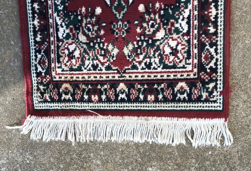 Vintage Oriental / Middle Eastern-Style Runner Rug - 94"x23" w/2 1/2" Fringe gallery