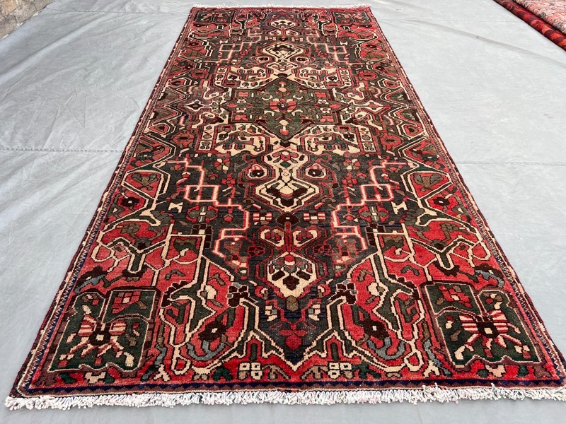 Vintage Caucasian Tribal Handmade Traditional Medallion Runner Rug 3'9 x 8'2 Ft gallery