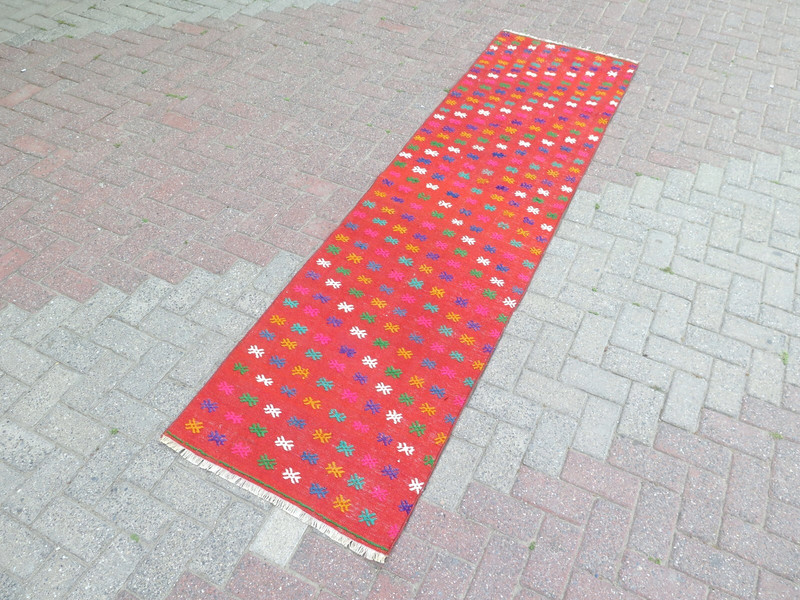 Turkish Runner Rug, Hallway Rug, Corridor Rugs, Home Decor, Stairs Rug 28"x105" gallery