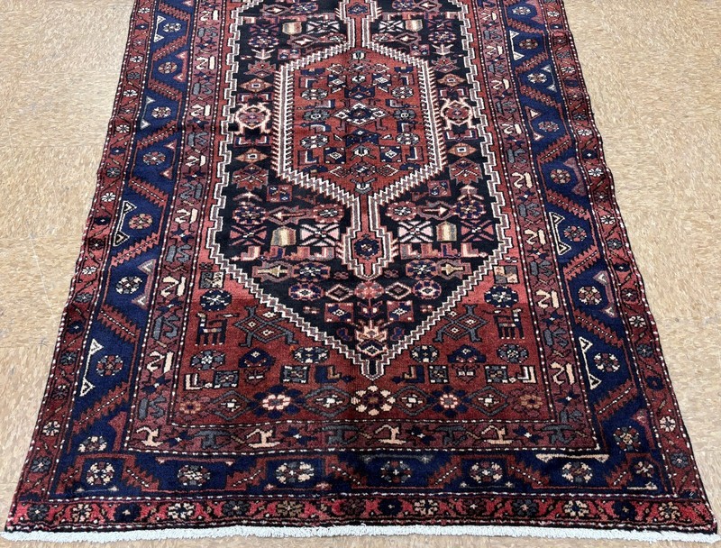 Vintage Tribal Geometric Hamedan Wool Hand Knotted Oriental Area Rug 5x7 Black gallery