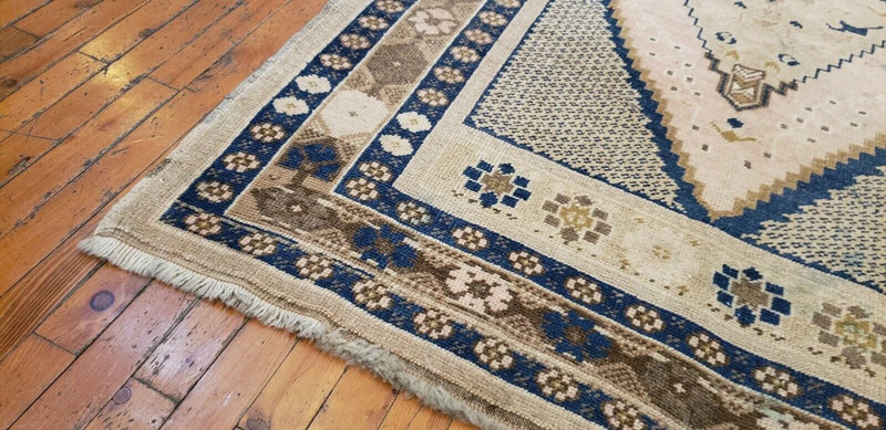 Rare Antique Ca1900-1939's Muted Colors, Wool Pile Oushak Area Rug 3'9"×6' gallery