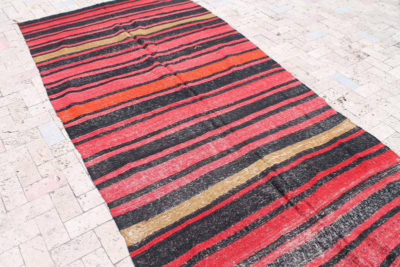 Turkish Kilim Rug 56''x133'' Hand Woven Sivas Kilim 143x340cm Wool Picnic Rug gallery