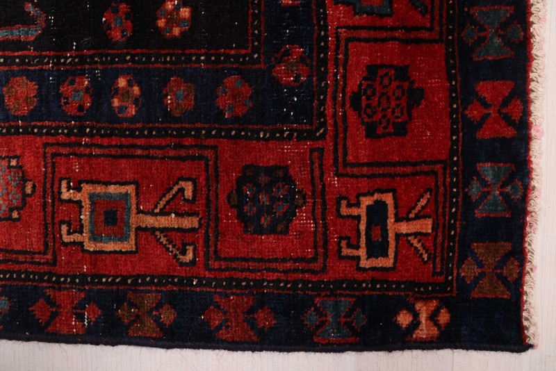 Vintage Hand-Knotted Area Rug 4'1" x 8'2" Traditional Oriental Wool Carpet gallery