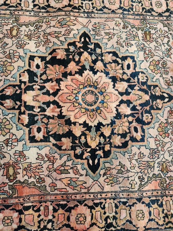 1890s/1900 Farahan Sarouk Rug, 36 x 57", Ivory background with Medallion gallery
