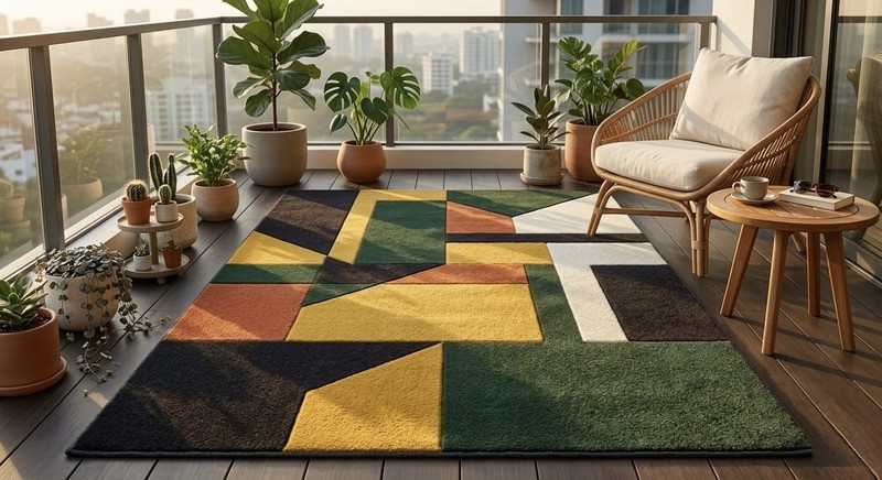 Modern Geometric Area Rug | Luxury Soft Carpet | Living Room Bedroom Floor Mat | gallery