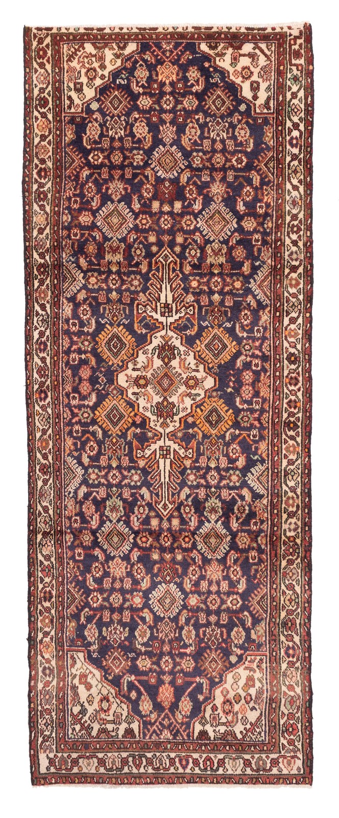 3'6" x 9'5" Vintage Hand-knotted Runner Rug Traditional Oriental Wool Carpet gallery