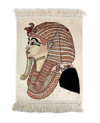 Rare Vintage Antique Silk Egyptian Rug Kilim Pharaoh Tapestry Hand Knotted 23×15