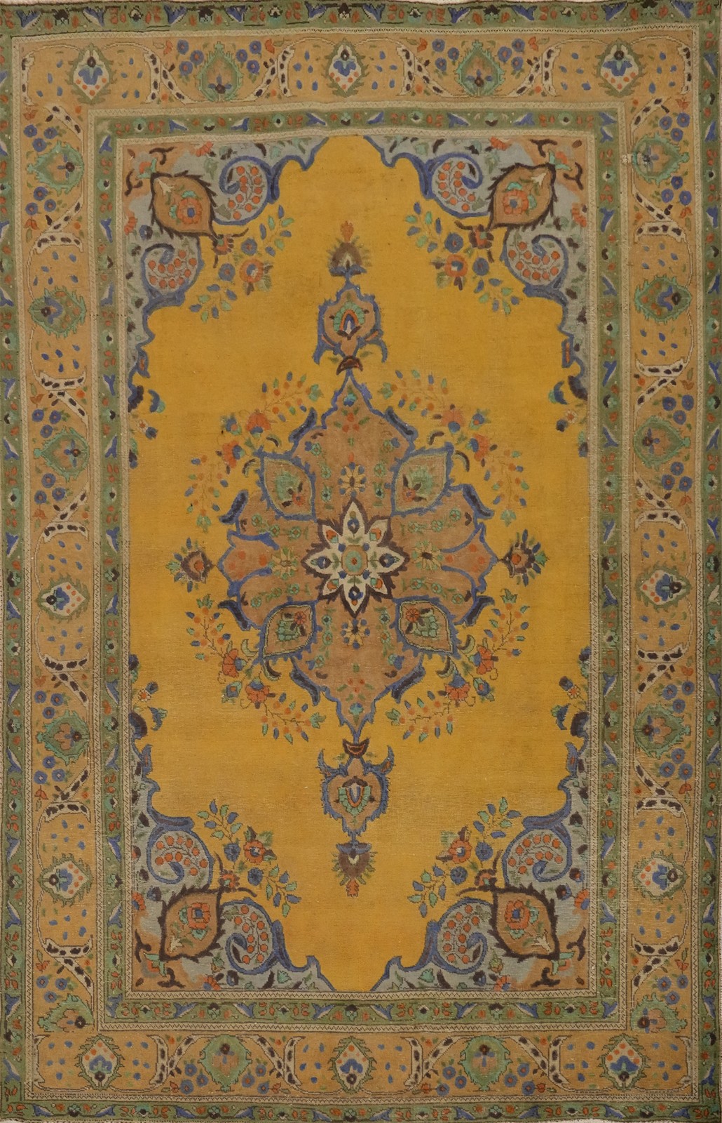 Distressed Traditional Wool Vintage Area Rug 7x10 ft Hand-knotted Orange Carpet gallery