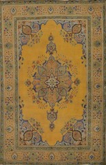 Distressed Traditional Wool Vintage Area Rug 7×10 ft Hand-knotted Orange Carpet