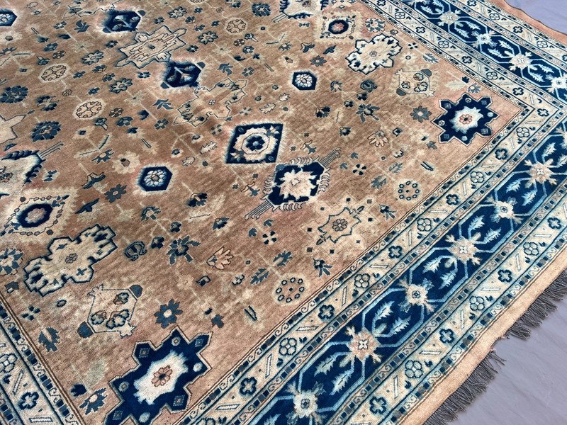 8'3x9'4 ft Caucasian All-Over Geometric Floral Handknotted Wool Vintage Rug gallery