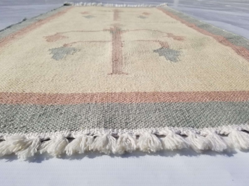 Vintage Handmade Traditional Geometric Brown Kilim Floor Rug Carpet 113x63cm gallery