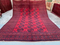 Oversized Antique Turkmen Bukhara Rug 11×15 Ft Palace Size Hand Knotted Wool Rug