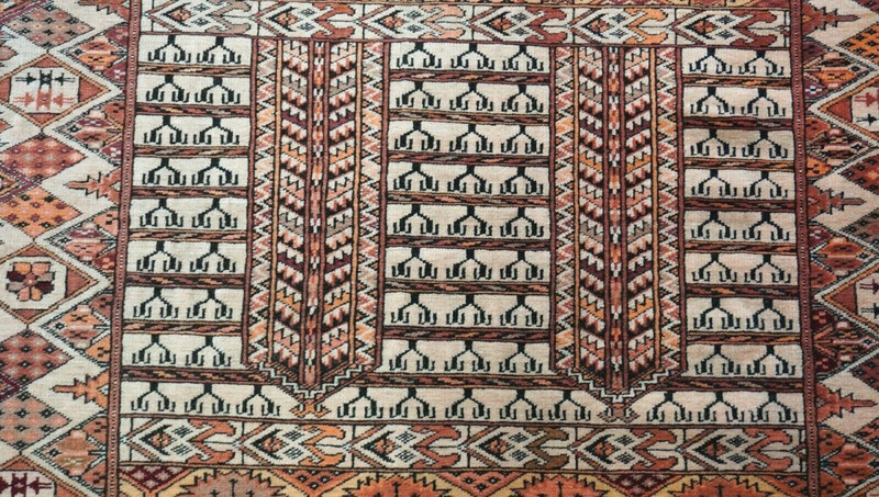 Vintage Turkmen Ensi Yomud Silk Foundation Handmade Wool Tribal Rug 4'6" x 6' gallery