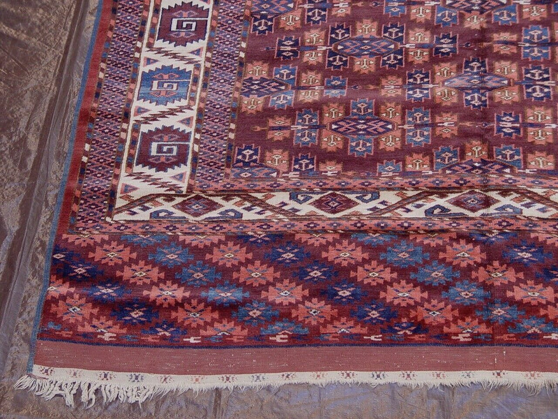 Antique Turkman Yomud Tribe with Kepse Gul Design Main Rug 6'3" x 10'8" gallery