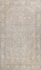 Muted Evenly Low Pile Traditional Vintage Distressed Hand-Knotted Area Rug 8×11